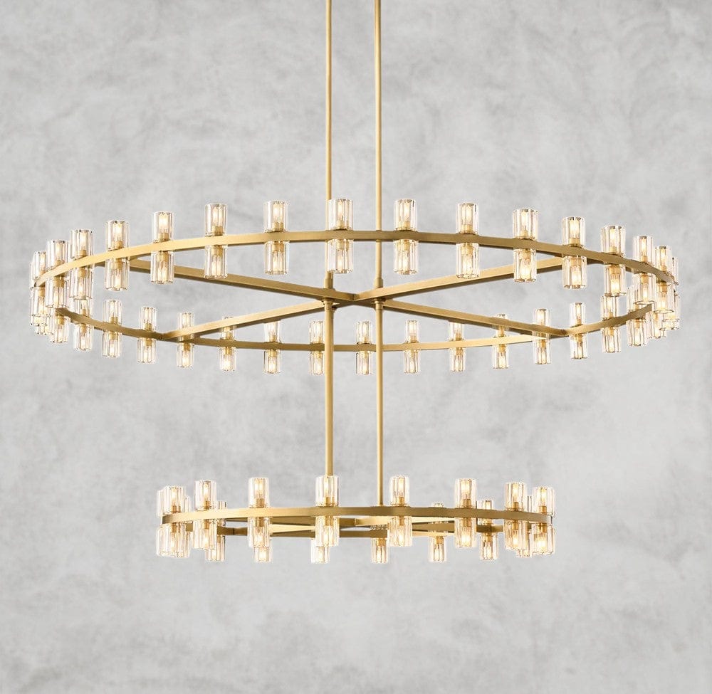 Brass Arcachon LED Round Two-Tier Chandelier 60