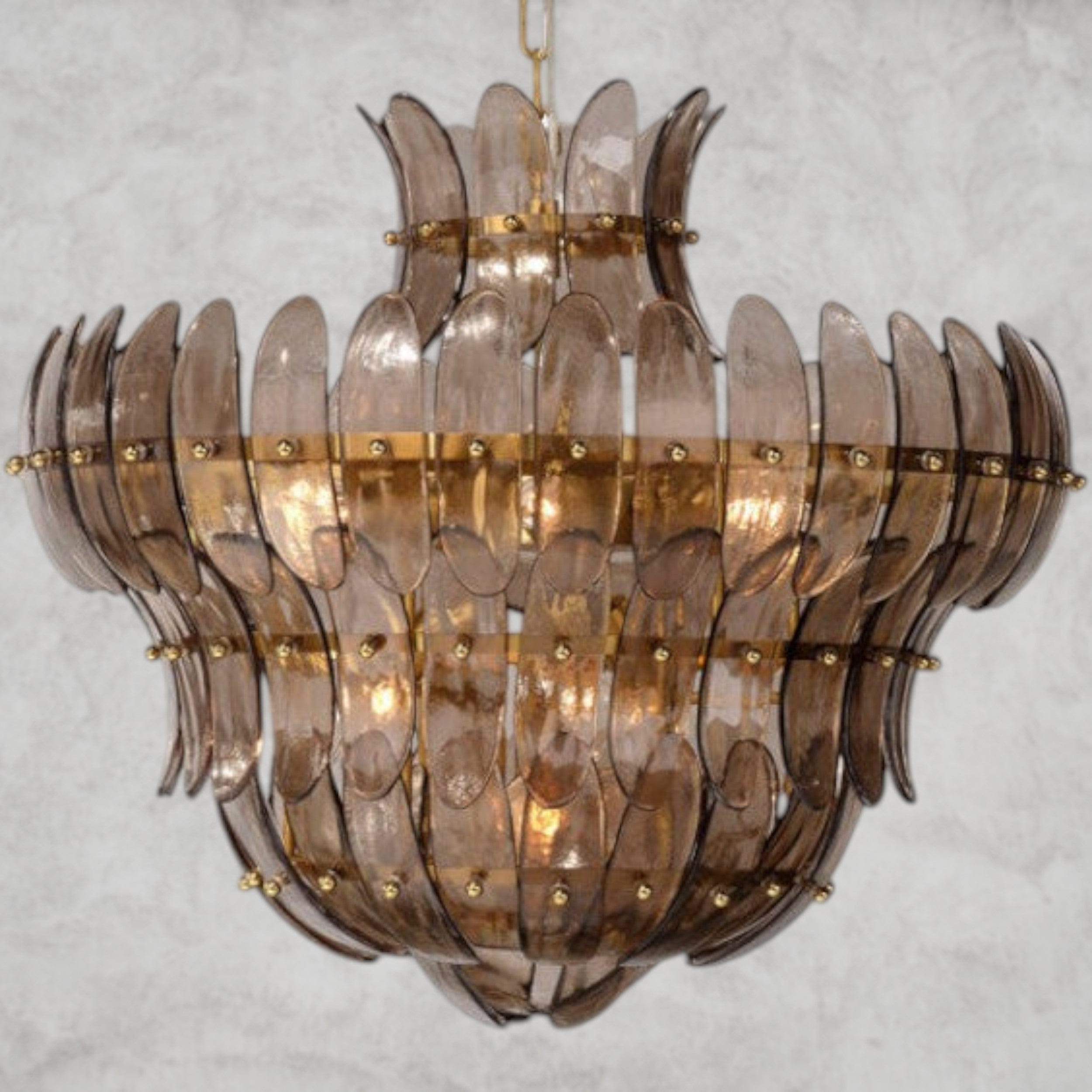 Brown Arcade 10-Light Glass Chandelier