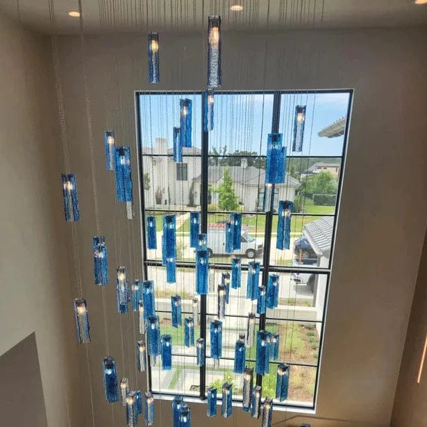 Art Design 1/25/60/84-Light Colorful Rectangle Cluster Glass Tile Pendant/Chandelier