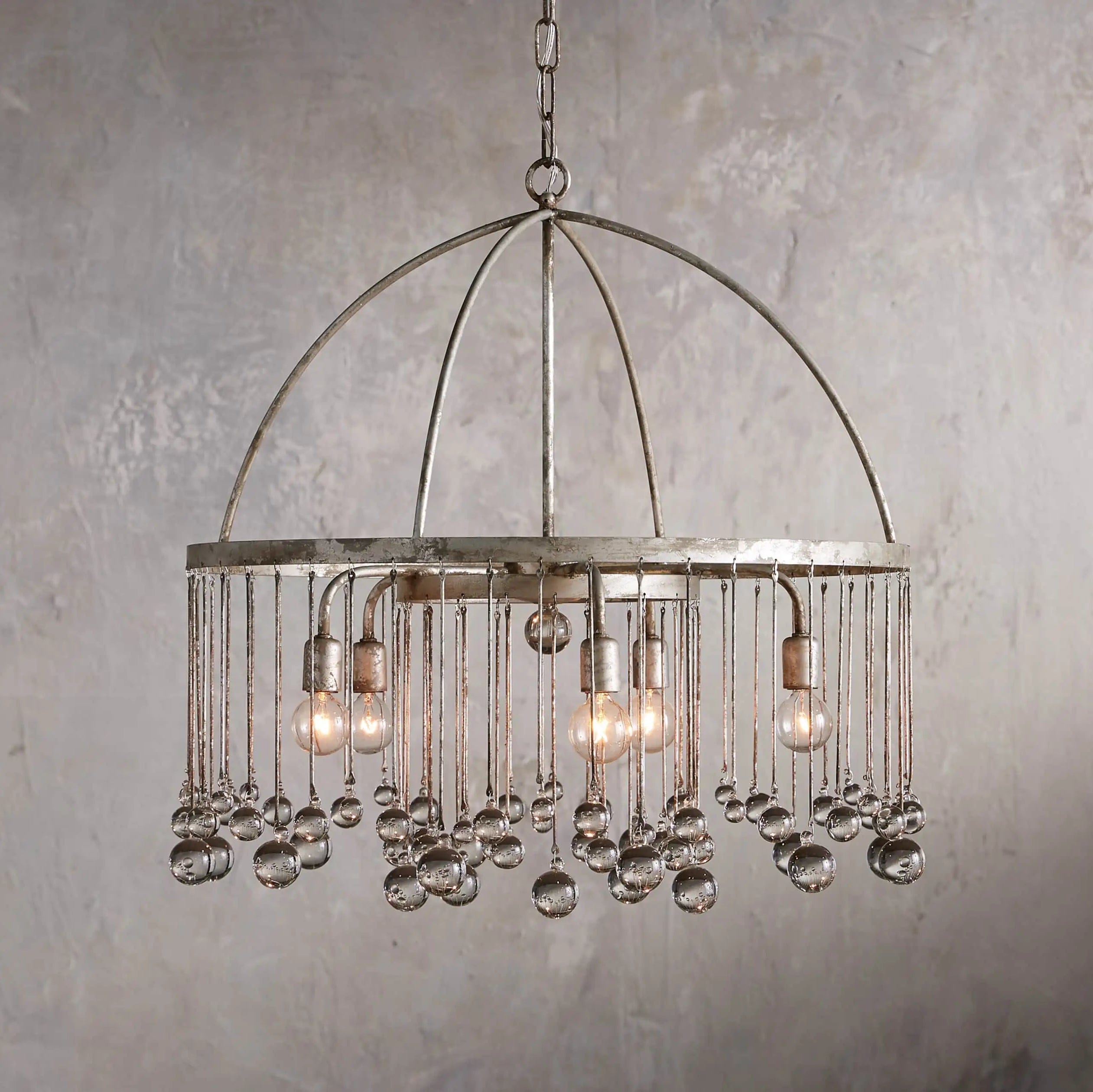 2-TIER / Silver Aubrey Round Chandelier 2-TIER, 4-TIER
