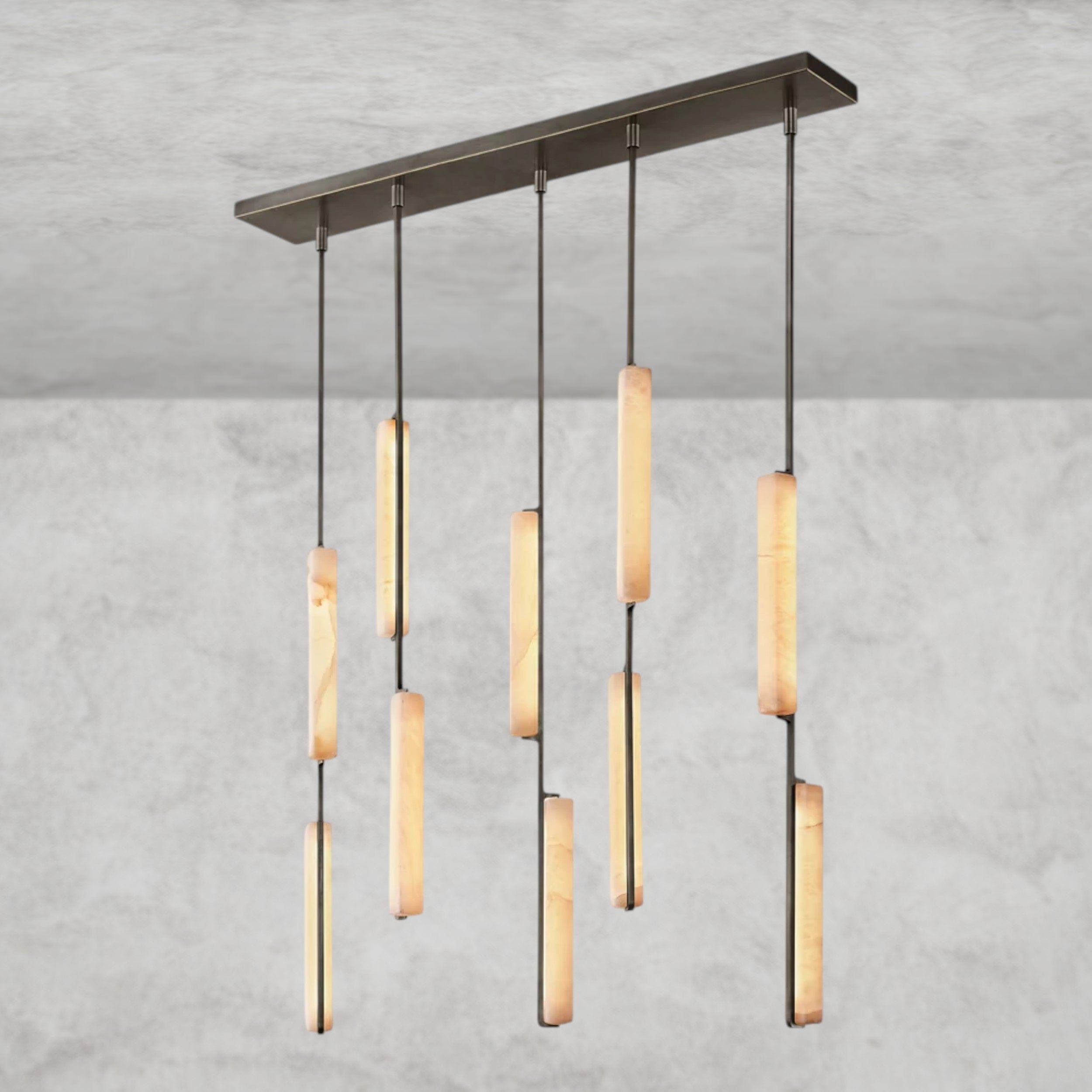 Audubon Alabaster Linear Chandelier 54