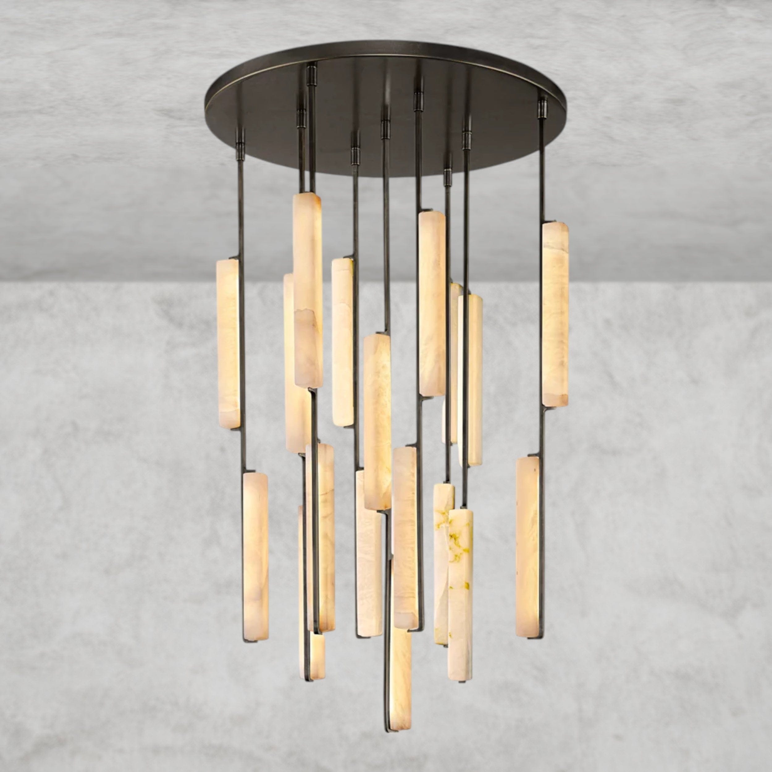 40" / Bronze Audubon Alabaster Round Chandelier 24", 40", 56"