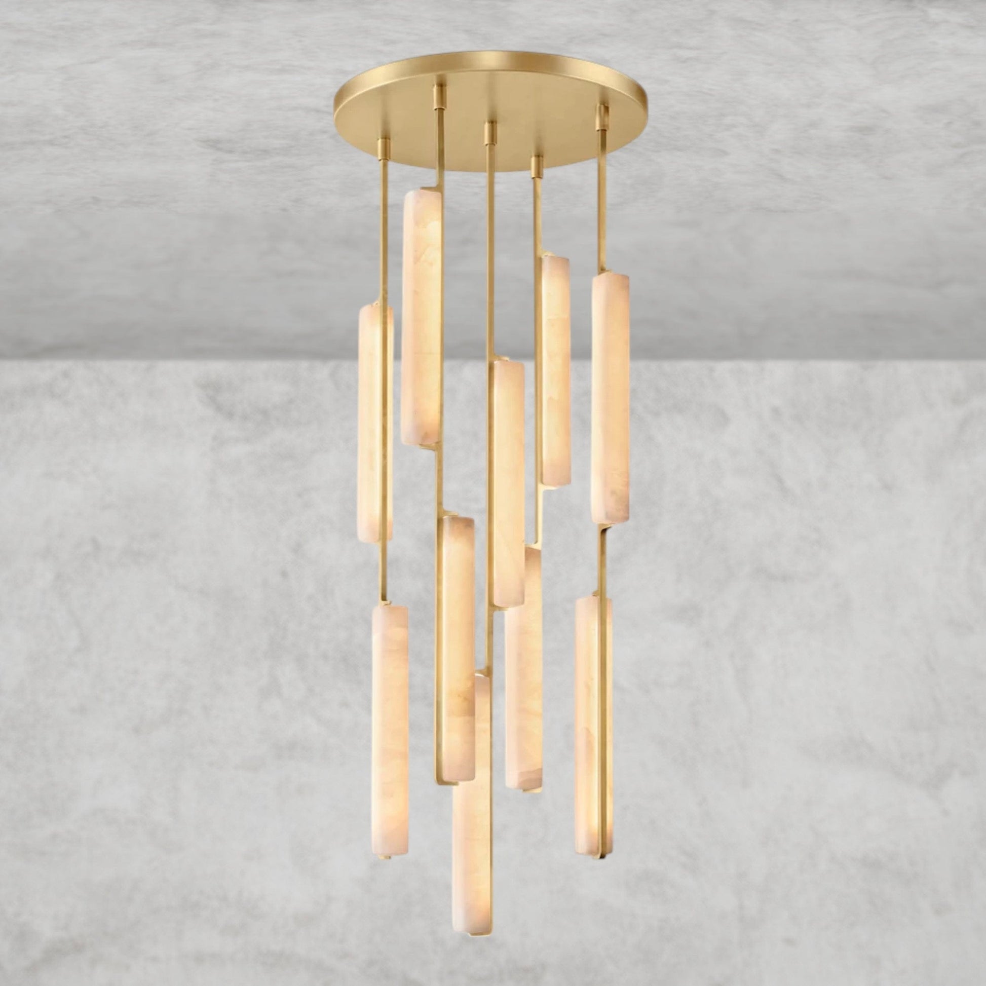 24" / Brass Audubon Alabaster Round Chandelier 24", 40", 56"