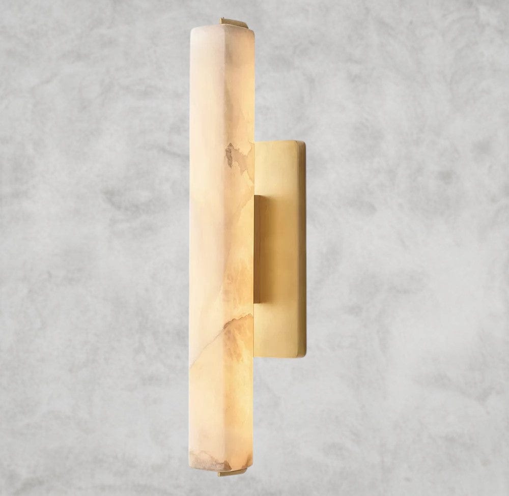 19" / Brass Audubon Alabaster Single Sconce