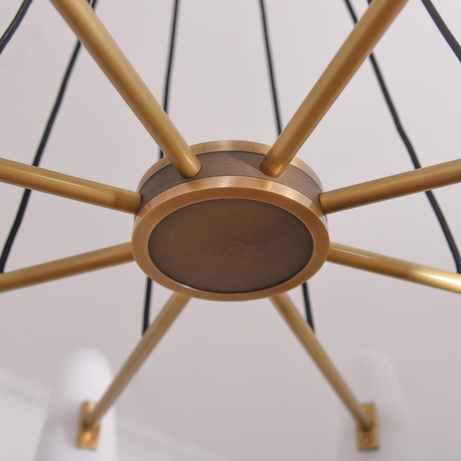 White Ceramics Round Chandelier 36", 8-lights