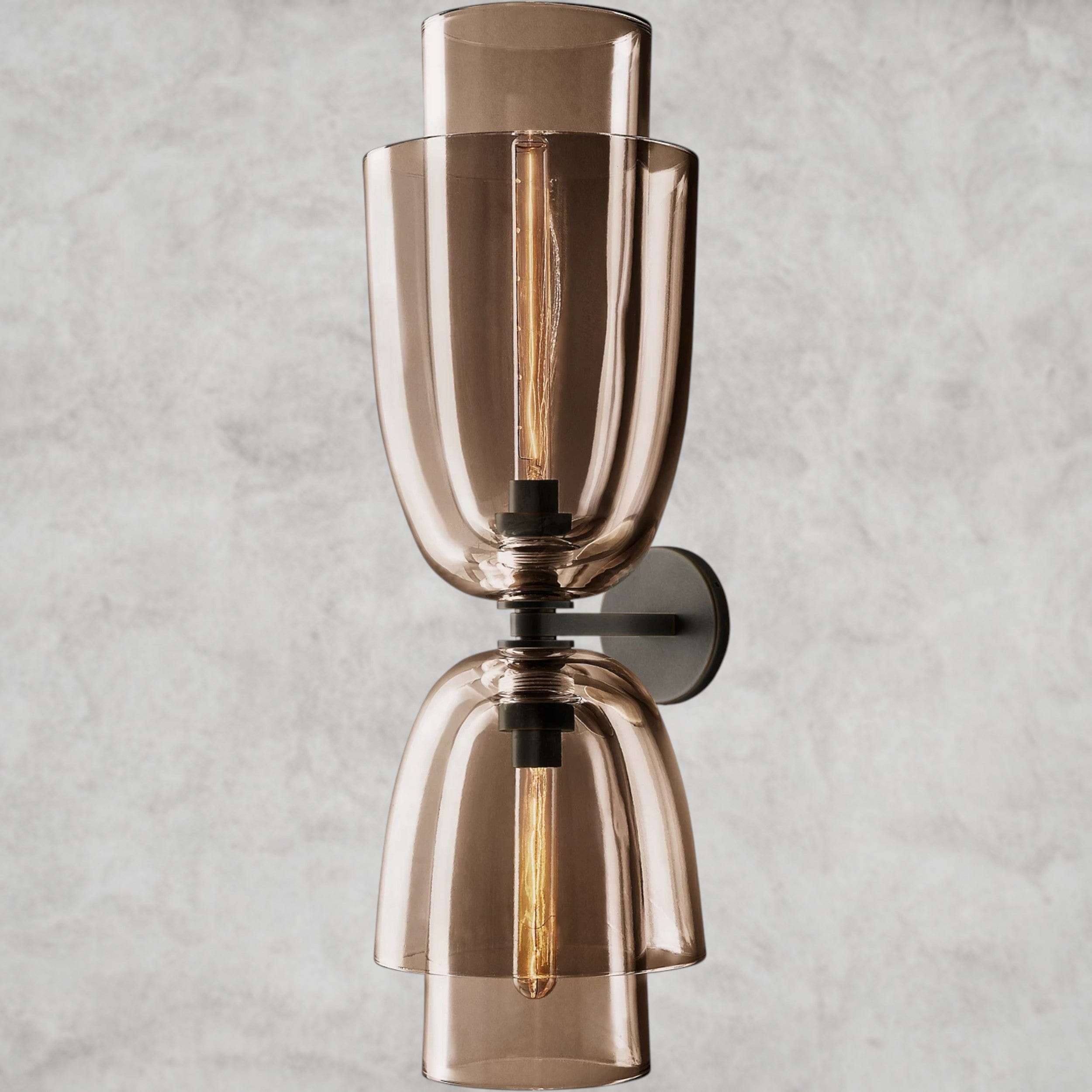 Bronze / Amber Glass Blom Glass Cloche Grand Sconce