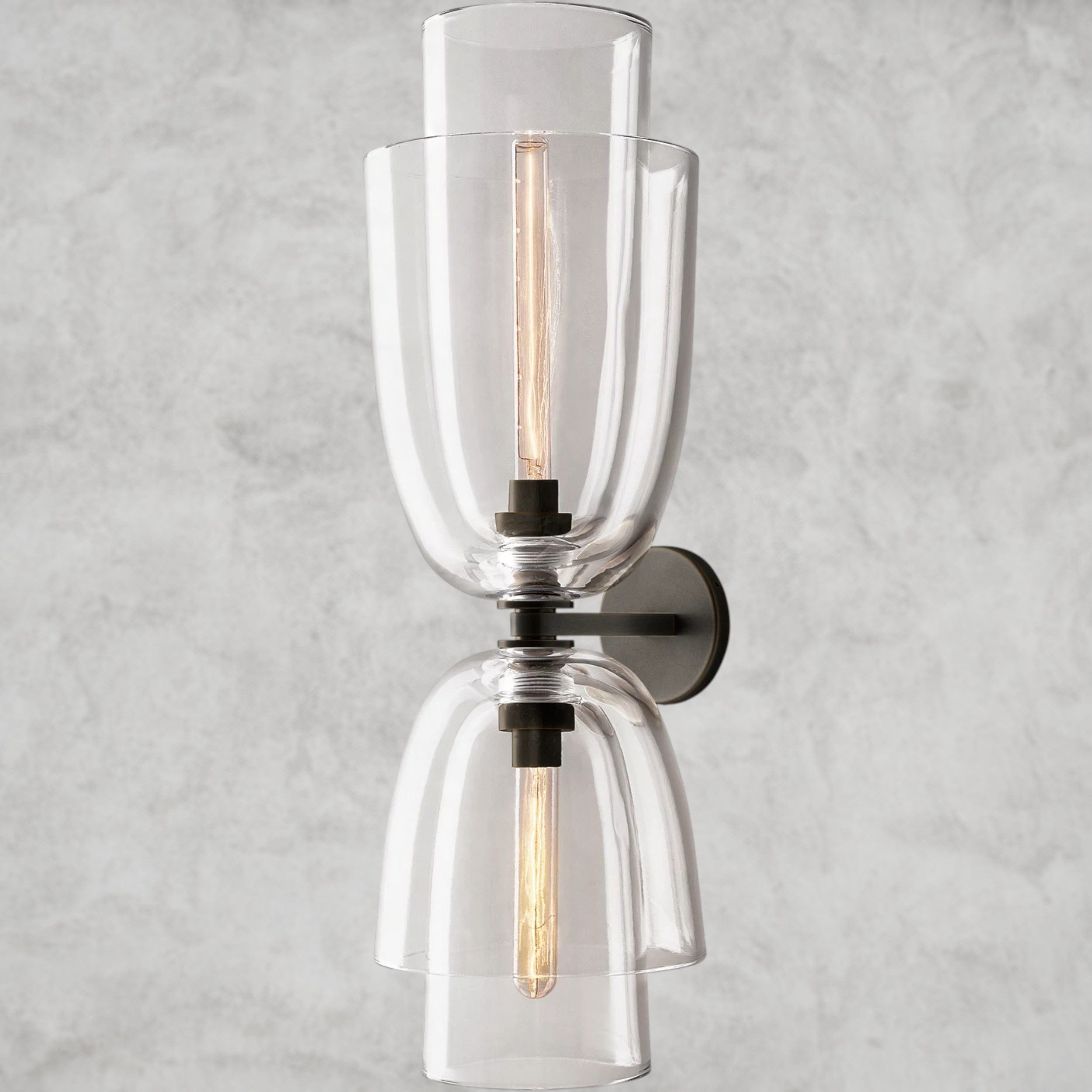 Bronze / Clear Glass Blom Glass Cloche Grand Sconce