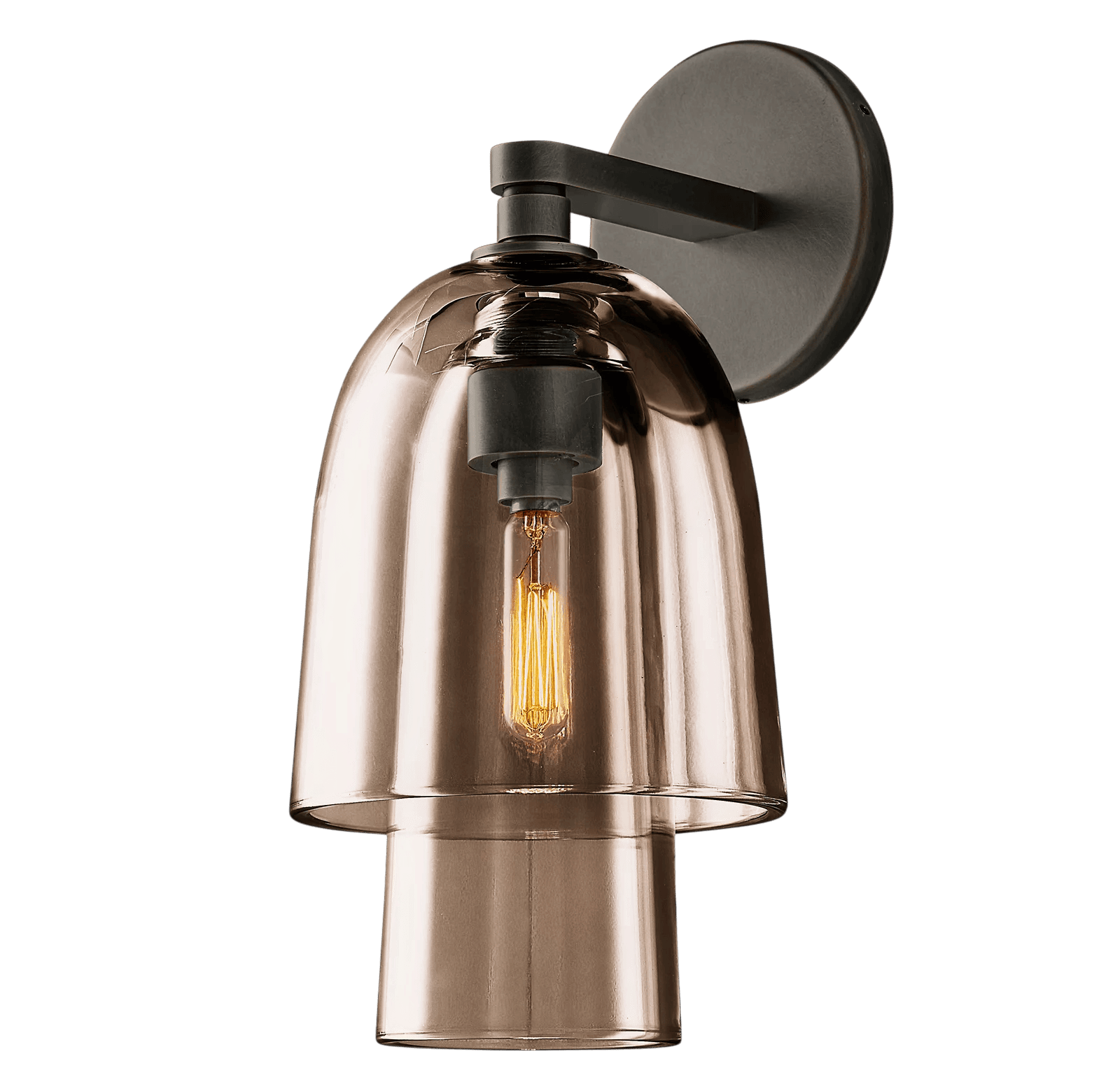 Bronze / Amber Glass Blom Glass Flute Sconce