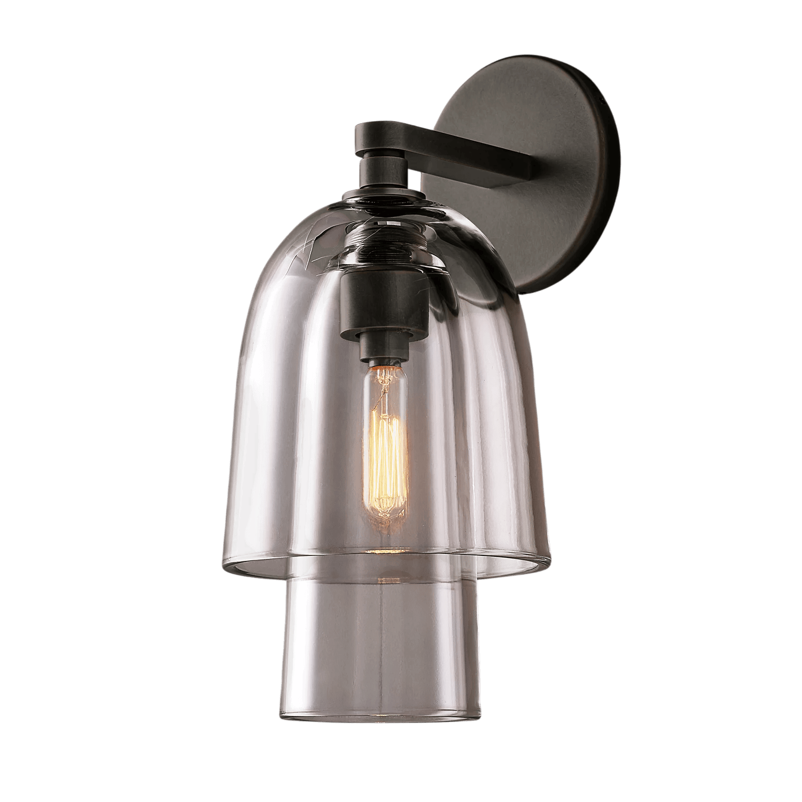 Bronze / Clear Glass Blom Glass Flute Sconce