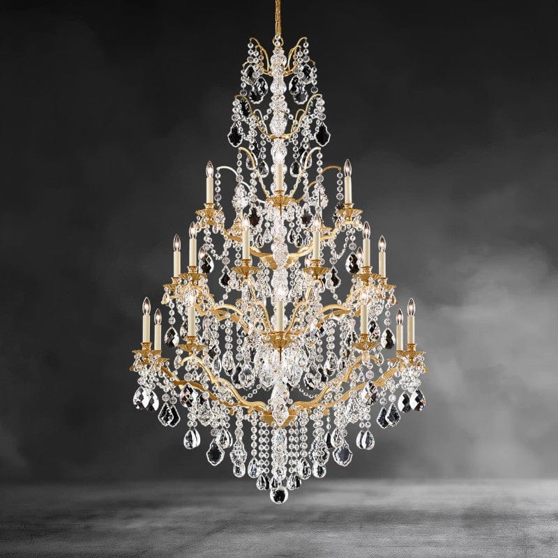 Heirloom Gold Bordeaux Crystal Chandelier 40"
