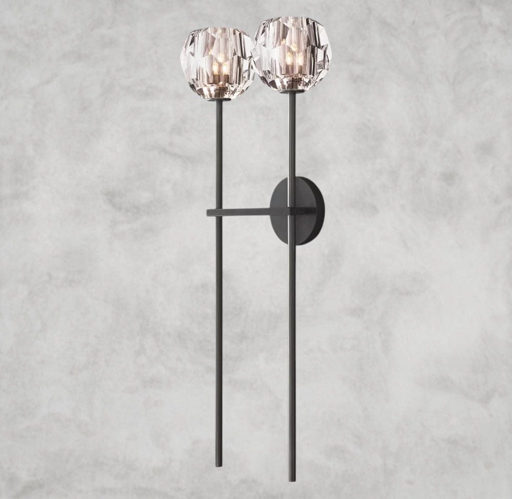 Boule De Cristal Clear Glass Grand Double Sconce