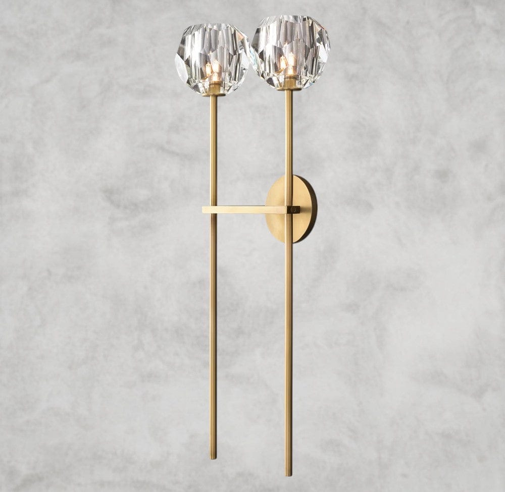 Boule De Cristal Clear Glass Grand Double Sconce
