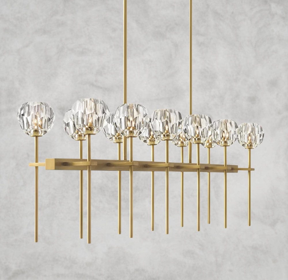 Boule De Cristal Double Linear Chandelier 60"