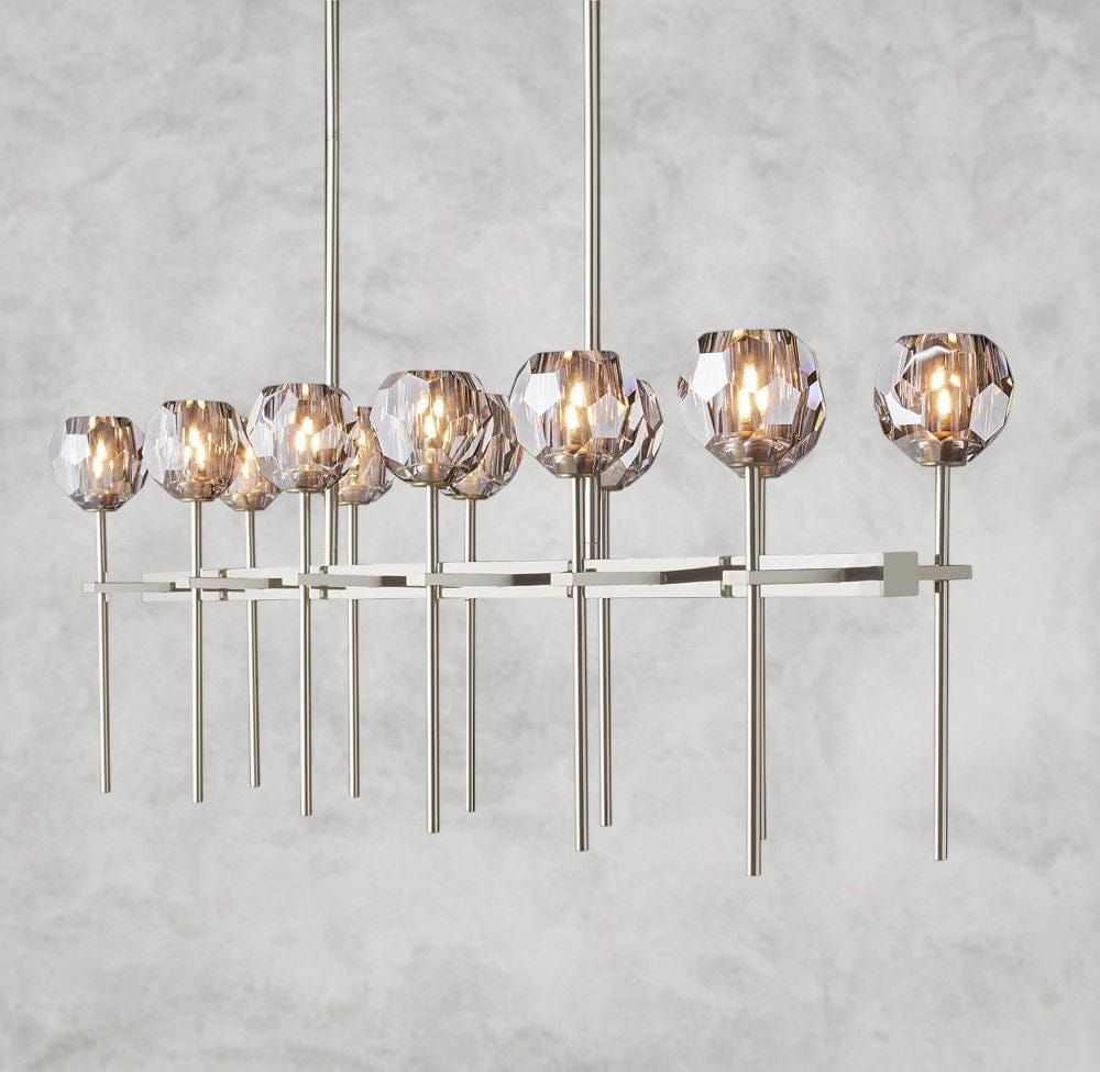 Boule De Cristal Double Linear Chandelier 60"
