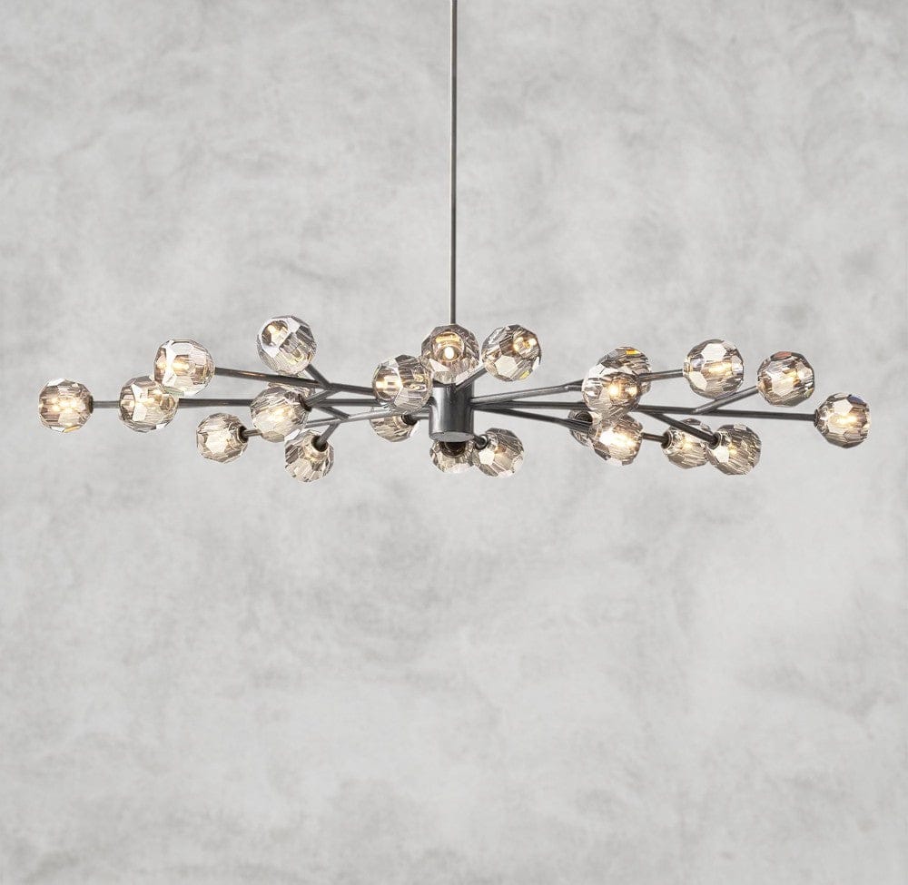 Smoke / Bronze Boule De Cristal Oval Chandelier 72"
