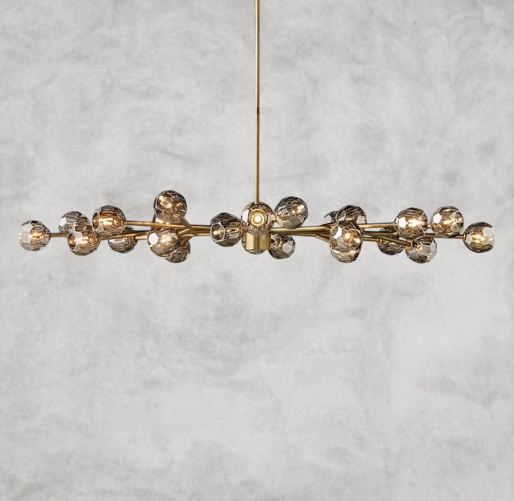 Smoke / Brass Boule De Cristal Oval Chandelier 72