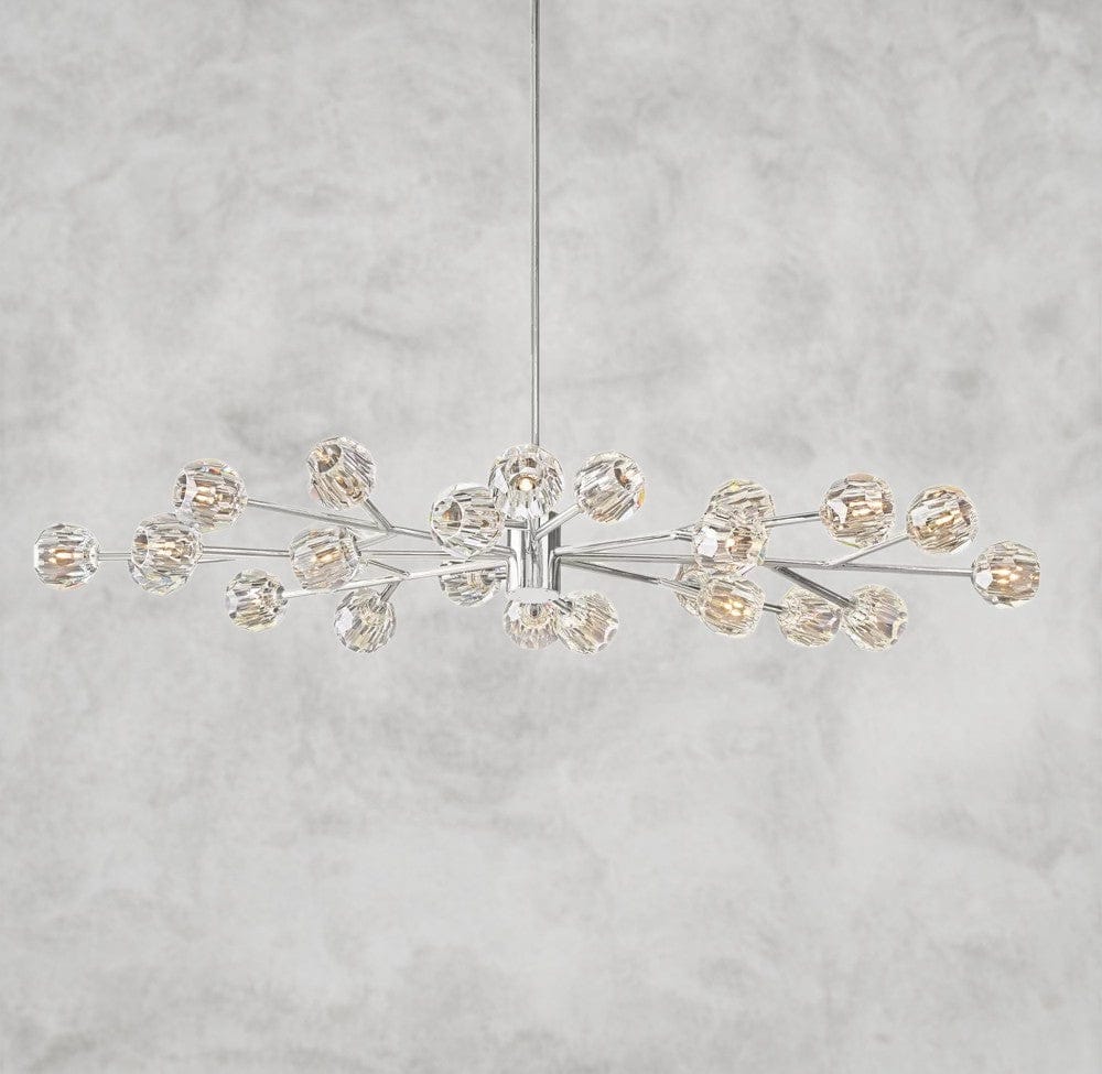 Clear / Nickle Boule De Cristal Oval Chandelier 72"