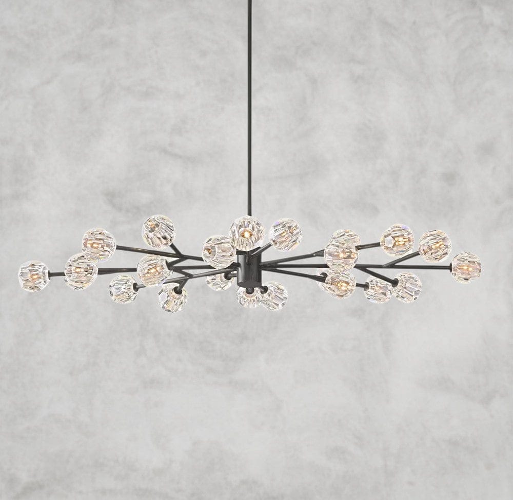 Clear / Bronze Boule De Cristal Oval Chandelier 72"