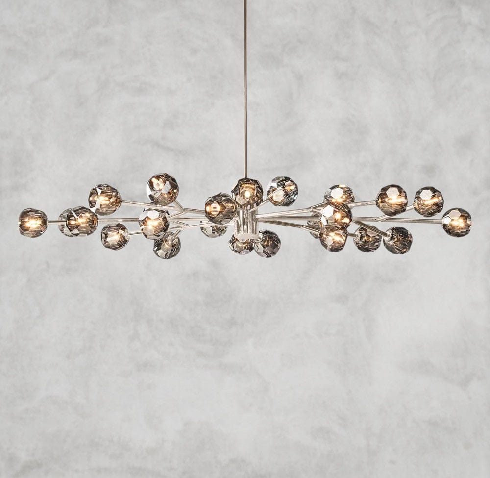 Smoke / Nickle Boule De Cristal Oval Chandelier 72