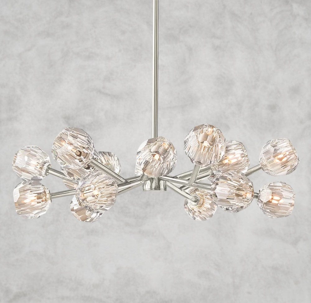 36" / Clear / Nickle Boule De Cristal Round Chandelier 24", 36", 48", 60", 72"