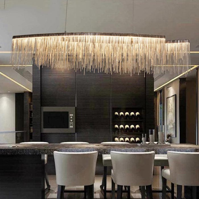 47"L Bunny Aluminum Chain Tassel Chandelier