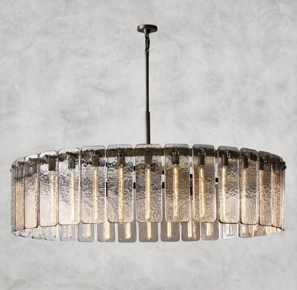 60" / Bronze Calamette Glass Round Chandelier 36", 48", 60"