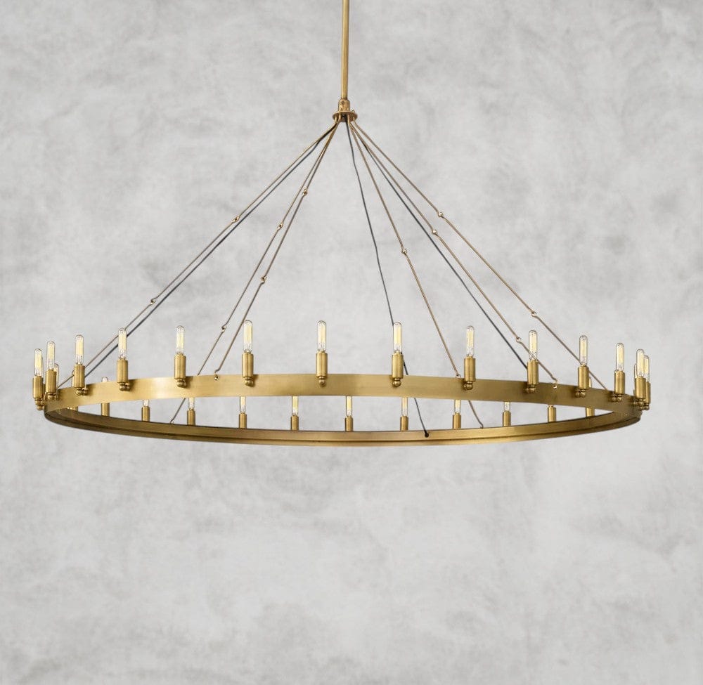 63" / Brass Camino Round Outdoor Chandelier 26", 38", 50", 63", 73"