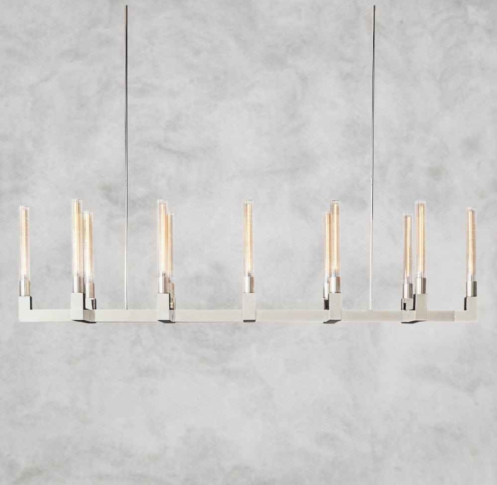 67" / Nickle Cannele Linear Chandelier 55", 67"