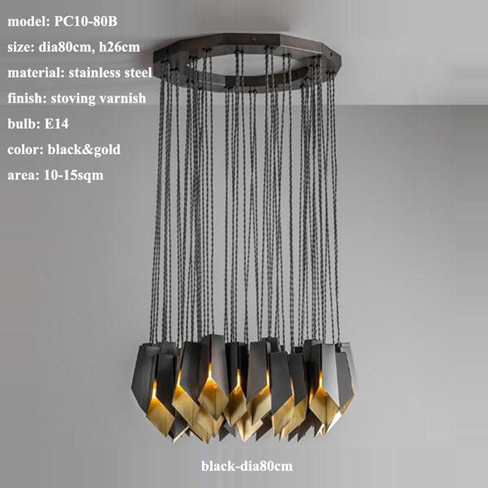 Bronze Fold Linear Chandelier