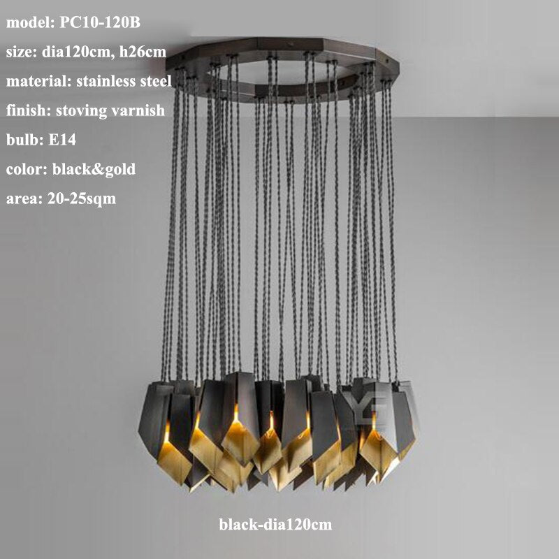 Bronze Fold Linear Chandelier