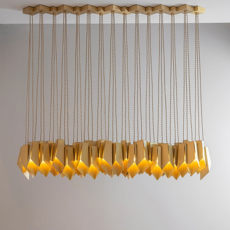 Bronze Fold Linear Chandelier