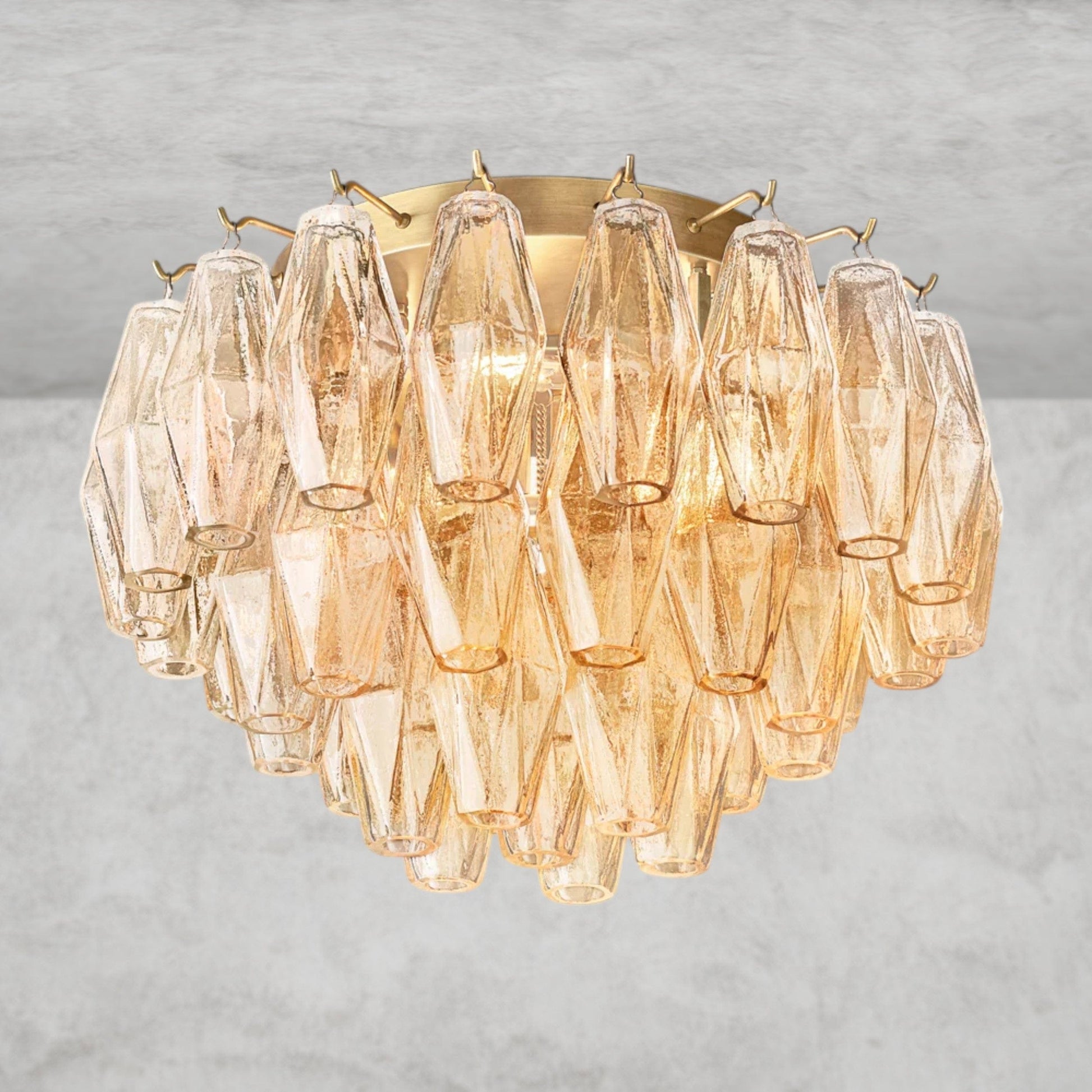 17" / Brass / Clear Chiara Clear/ Smoke Glass Flushmount 17", 22"