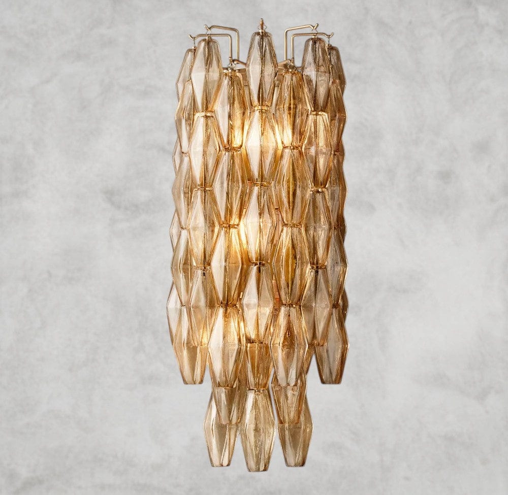 Smoke / Brass CHIARA CLEAR/ SMOKE GLASS GRAND SCONCE 30