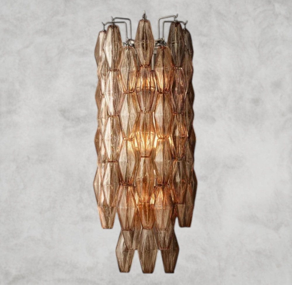 Smoke / Nickle CHIARA CLEAR/ SMOKE GLASS GRAND SCONCE 30