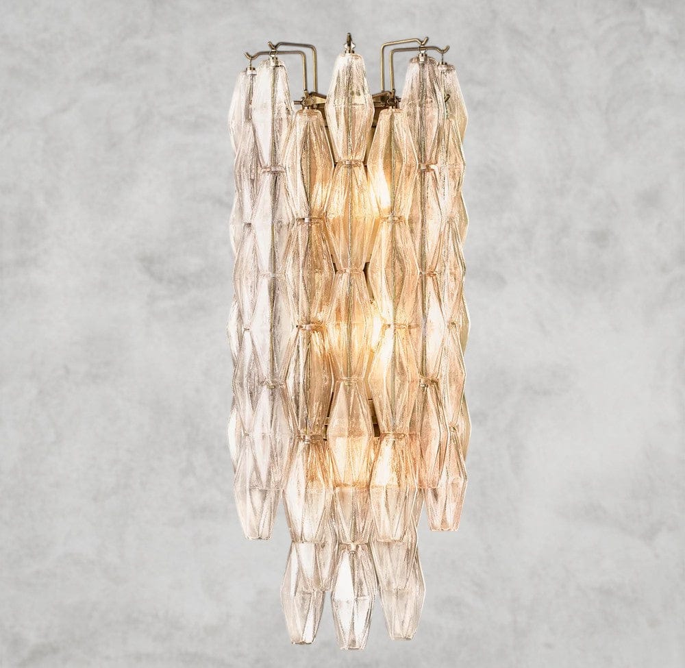 Clear / Brass CHIARA CLEAR/ SMOKE GLASS GRAND SCONCE 30