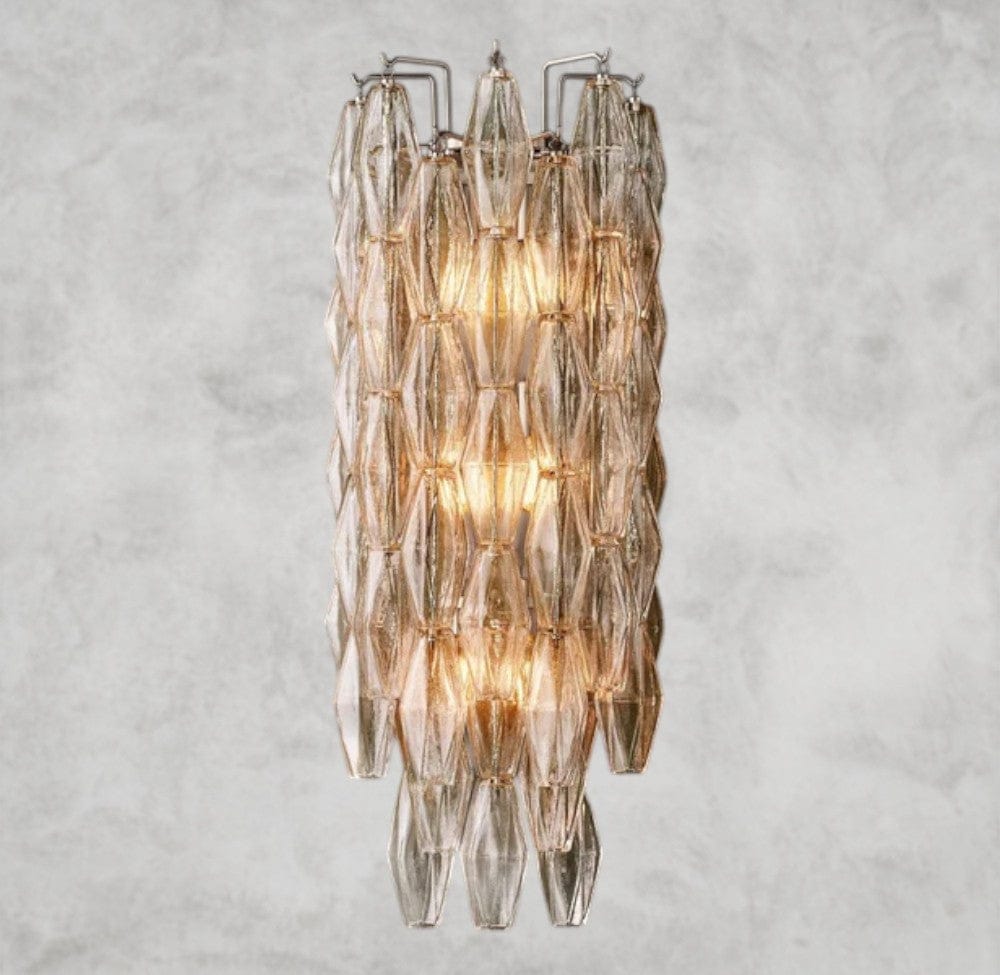 Clear / Nickle CHIARA CLEAR/ SMOKE GLASS GRAND SCONCE 30