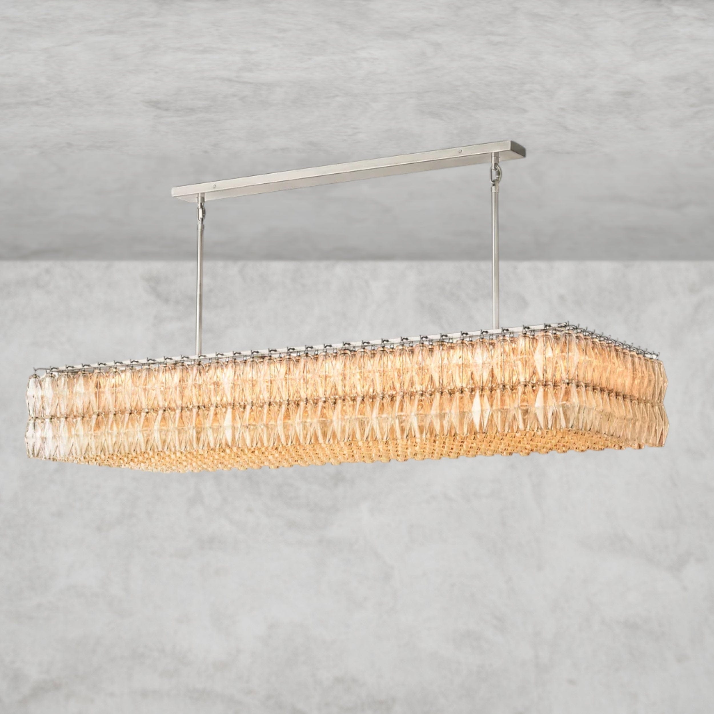 CHIARA CLEAR/ SMOKE GLASS RECTANGULAR CHANDELIER 54