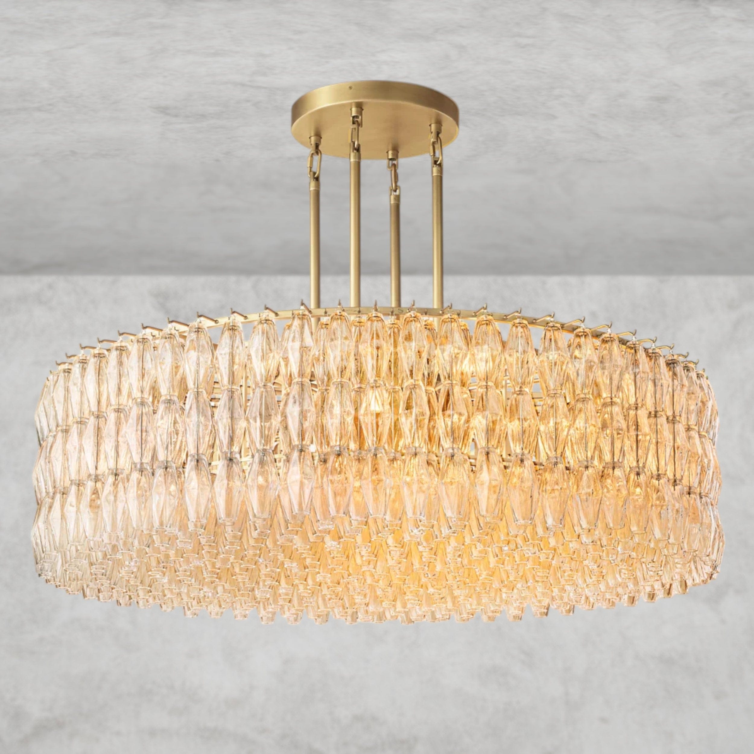 62" / Clear / Brass CHIARA CLEAR/ SMOKE GLASS ROUND CHANDELIER 37", 47", 62"
