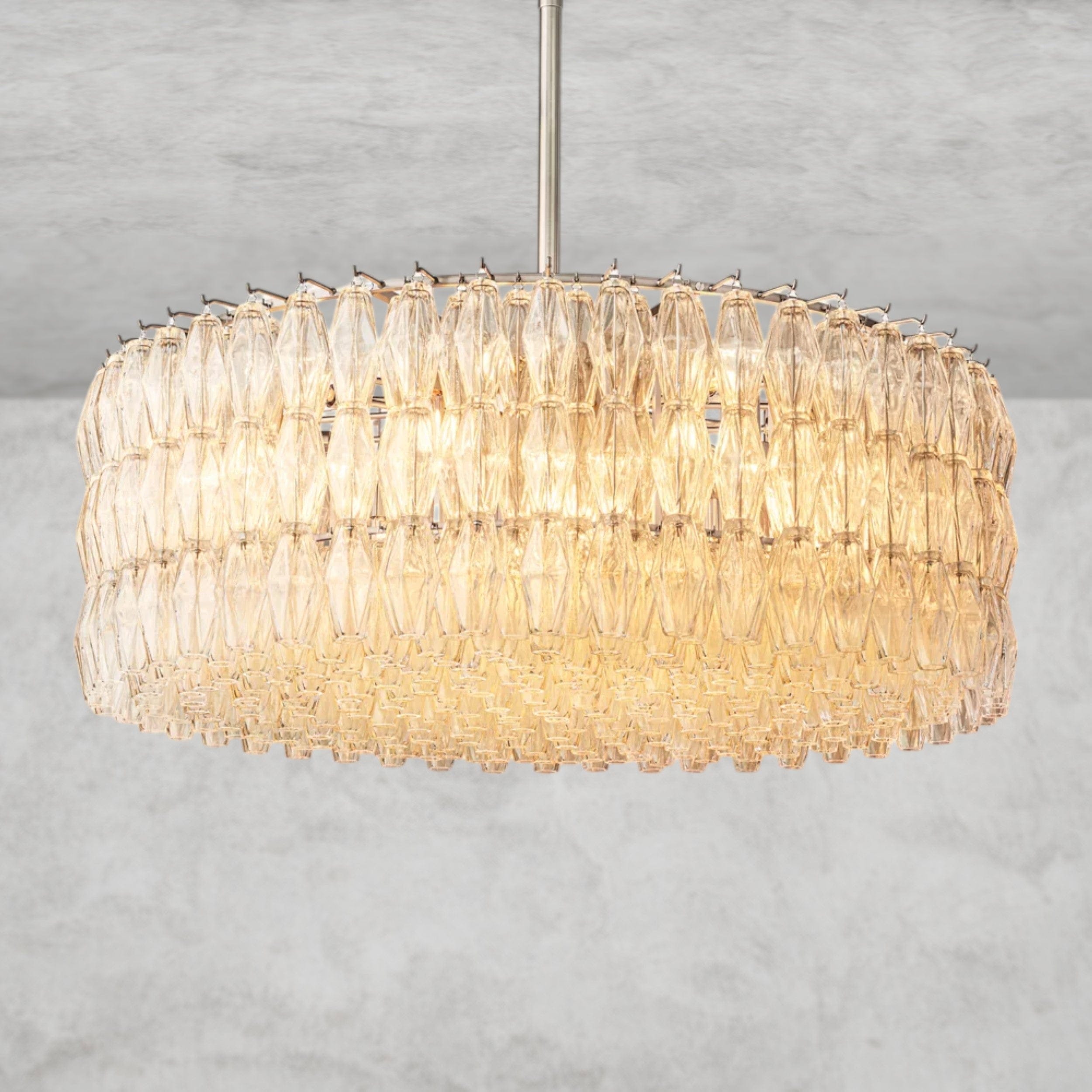 47" / Clear / Nickle CHIARA CLEAR/ SMOKE GLASS ROUND CHANDELIER 37", 47", 62"