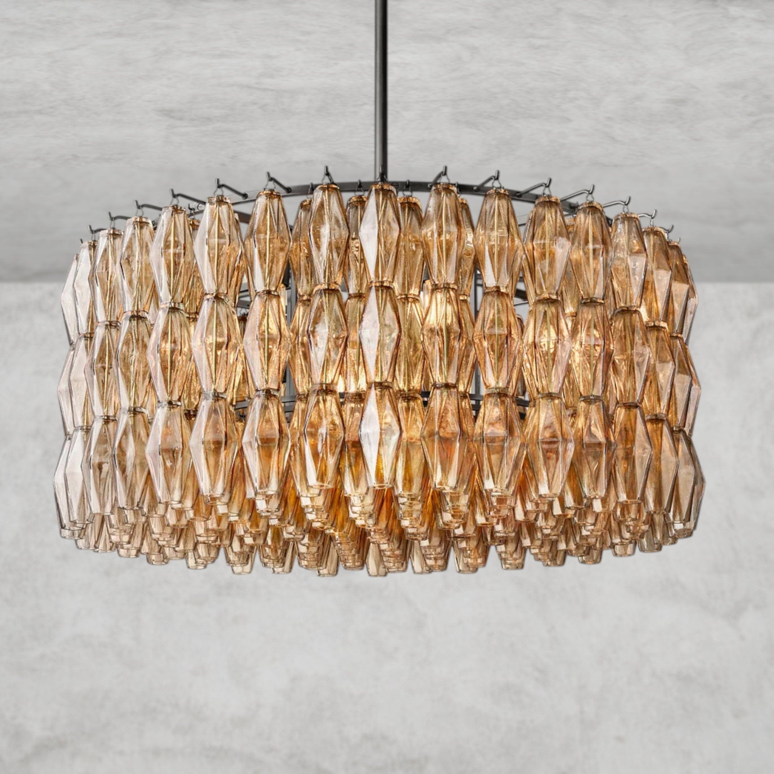 37" / Smoke / Bronze CHIARA CLEAR/ SMOKE GLASS ROUND CHANDELIER 37", 47", 62"