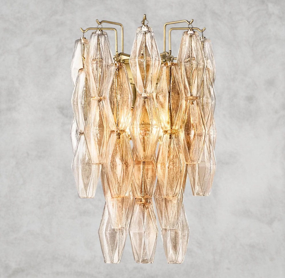 Clear / Brass CHIARA CLEAR/ SMOKE GLASS SCONCE 19