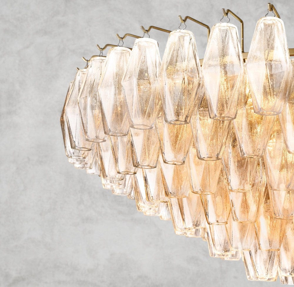 CHIARA CLEAR/ SMOKE GLASS TIERED ROUND CHANDELIER 37