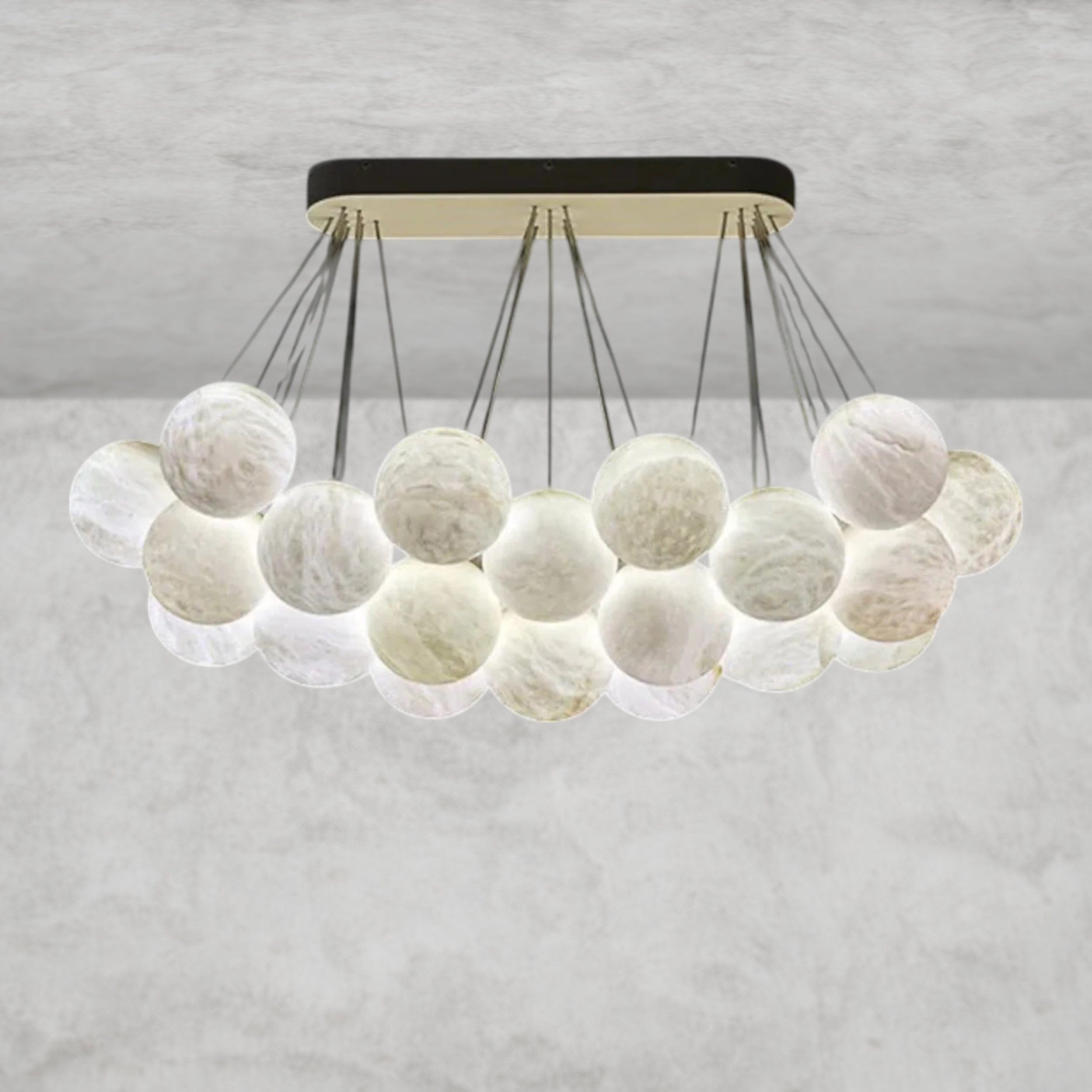 Christian Luxury Rectangular Chandelier Alabaster Ball Chandelier