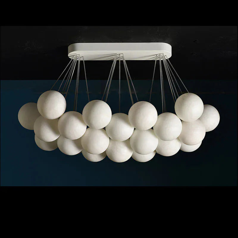 Christian Luxury Rectangular Chandelier Alabaster Ball Chandelier