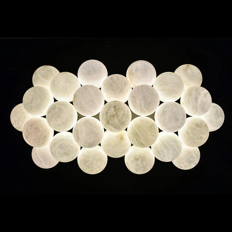 Christian Luxury Rectangular Chandelier Alabaster Ball Chandelier