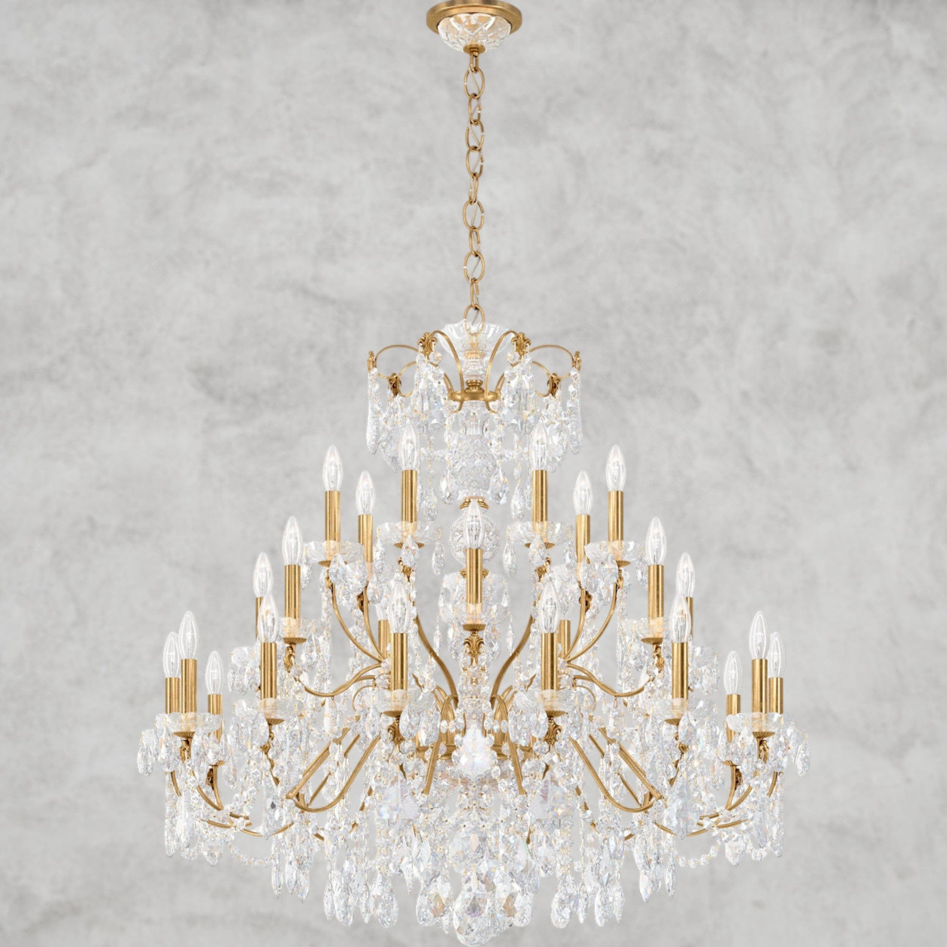 Gold / Clear Heritage Crystal Coinora Century Chandelier 42"