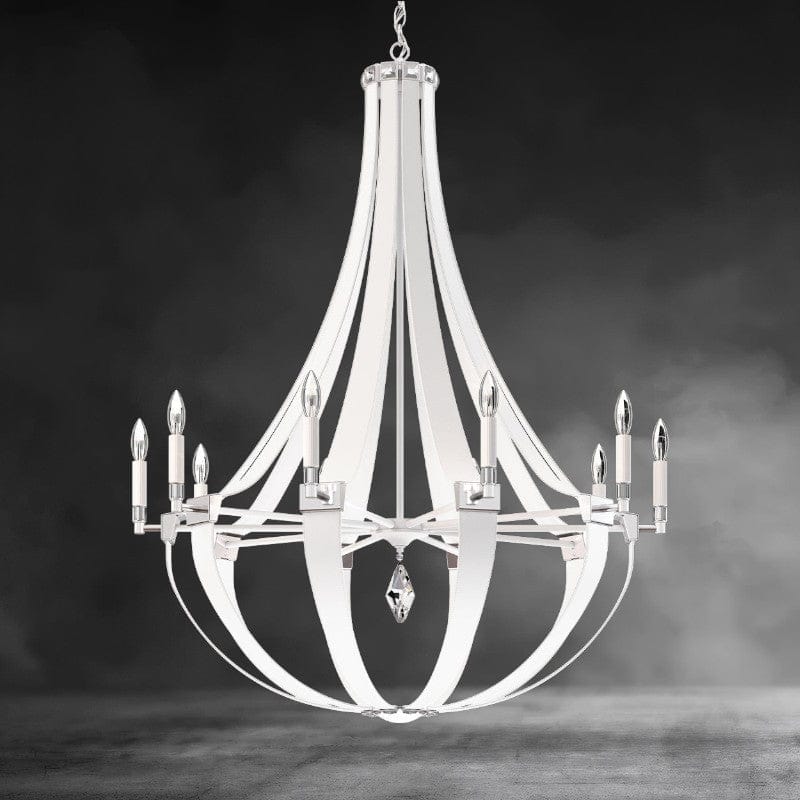 White Crystal Empire Chandelier 36"