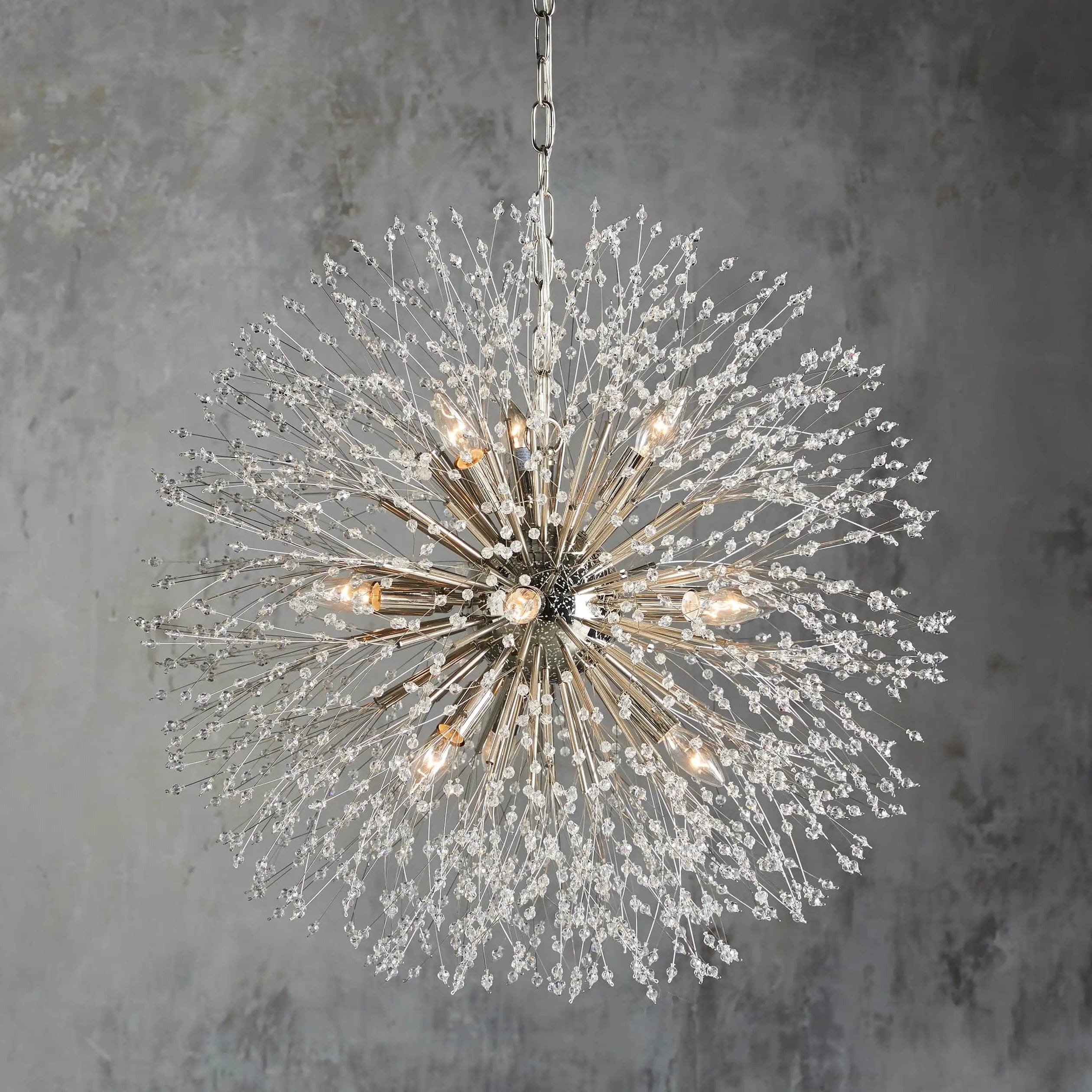30" / Silver Dandelion Round Chandelier 22", 30", 43"