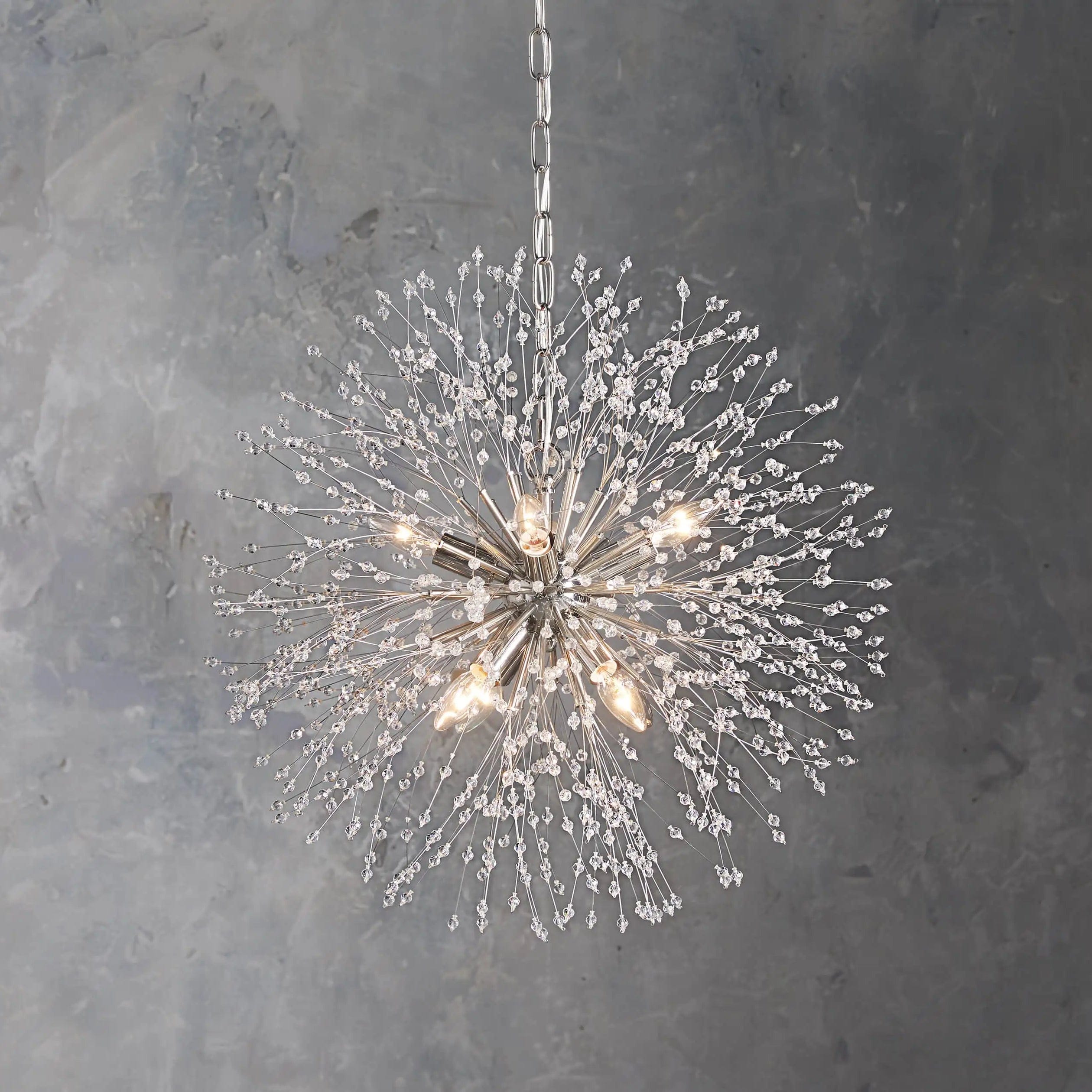 22" / Silver Dandelion Round Chandelier 22", 30", 43"