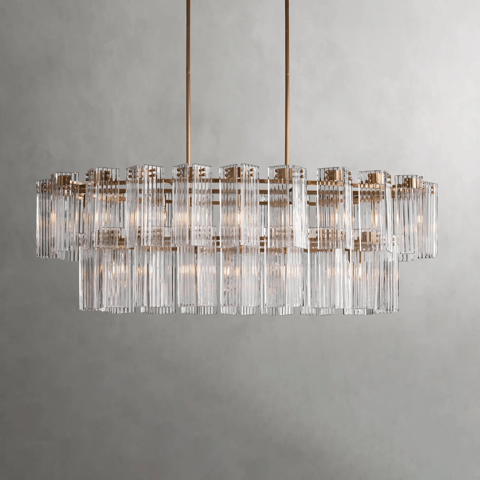 72" / Brass / Clear Delsie Oval Chandelier 51", 63", 72"